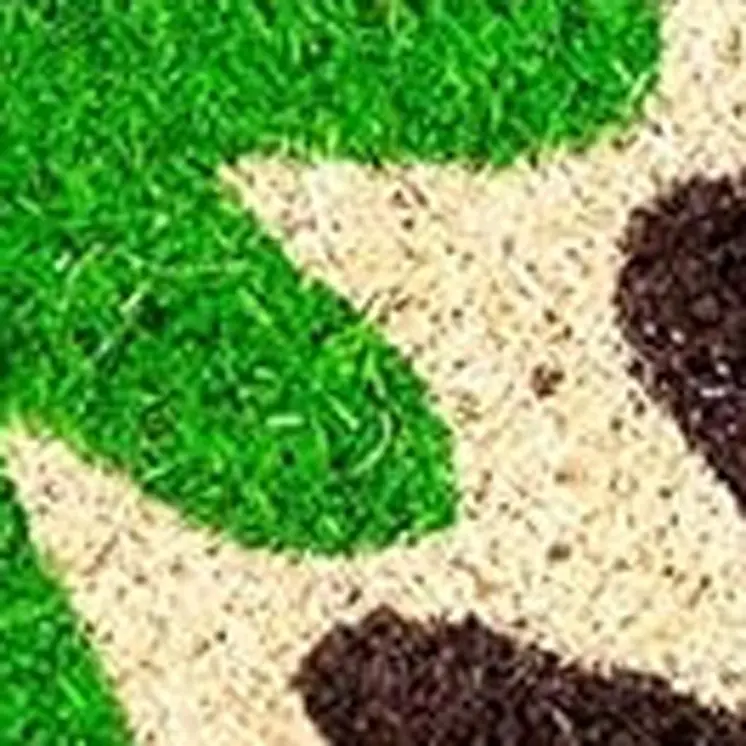 17" X 29" Natural Blue Green And Orange  Floral Outdoor Coir Door Mat