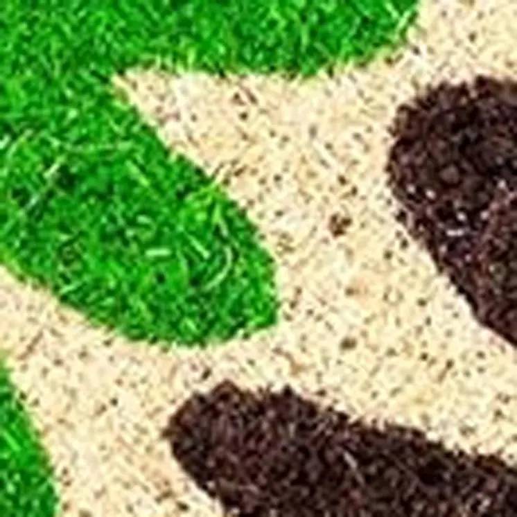 17" X 29" Natural Blue Green And Orange  Floral Outdoor Coir Door Mat