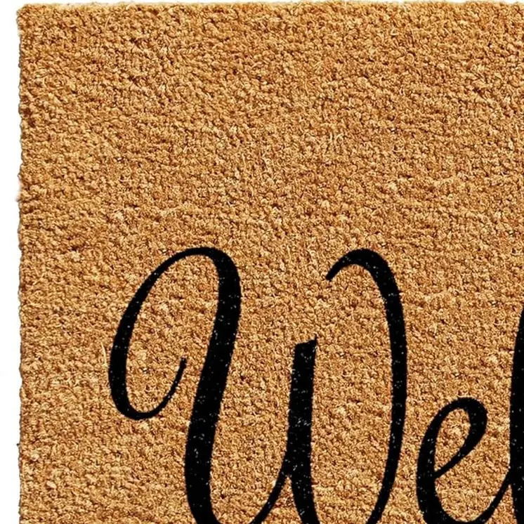 24" X 36" Black And Natural Coir Pineapple Welcome Outdoor Door Mat