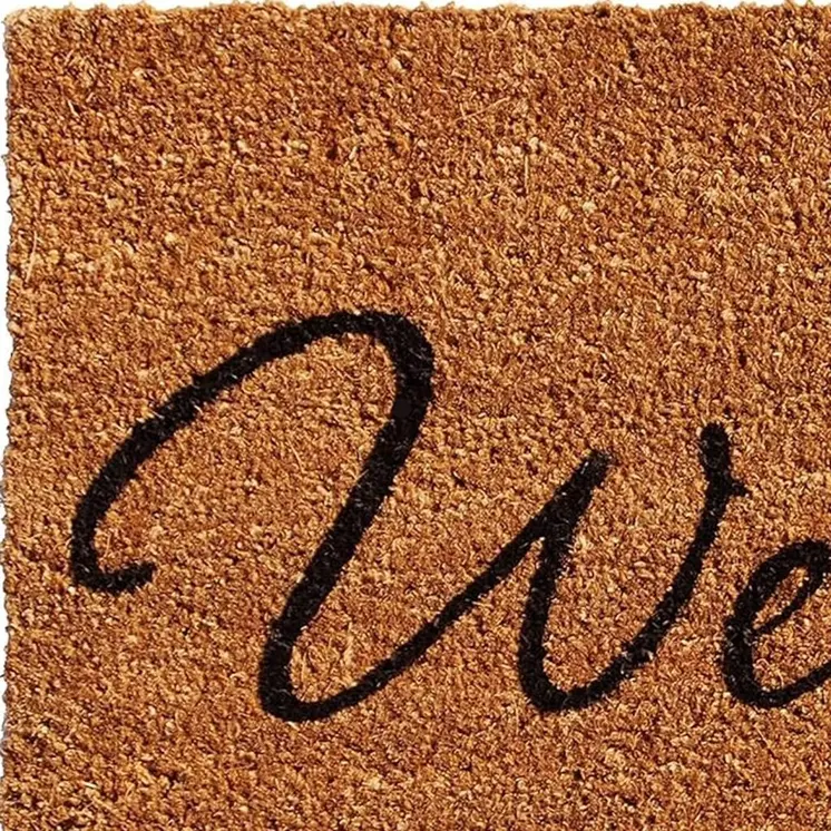 24" X 36" Natural And Black Owl Welcome Outdoor Coir Door Mat