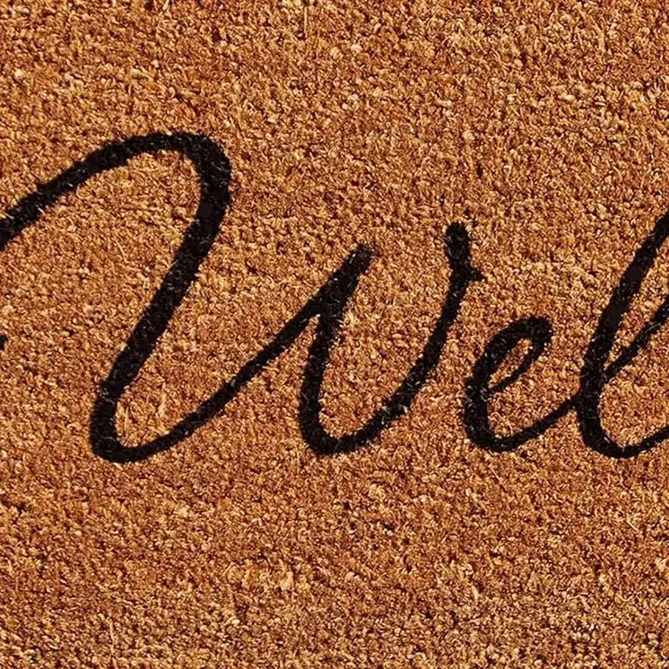 24" X 36" Natural And Black Owl Welcome Outdoor Coir Door Mat