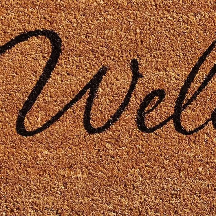 24" X 36" Natural And Black Owl Welcome Outdoor Coir Door Mat