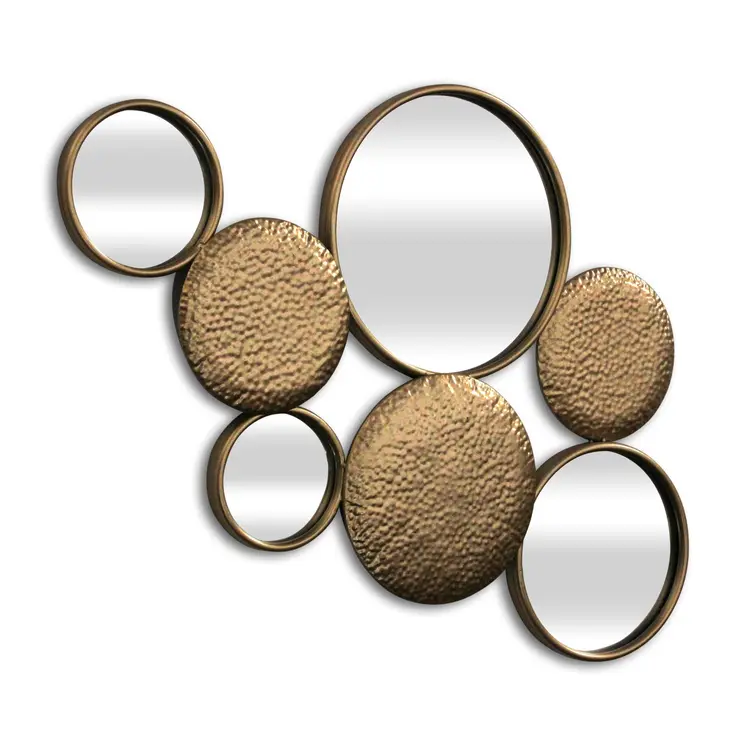 37" Gold Metal And Mirrored Glass Wall Decor Accent Mirror