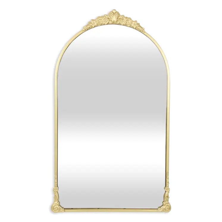 34" Gold Metal Arch Accent Mirror
