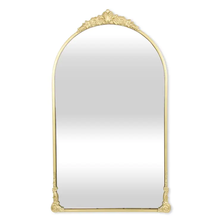 34" Gold Metal Arch Accent Mirror