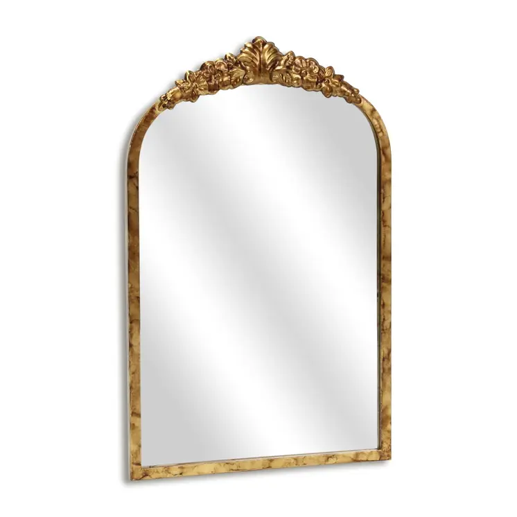 16" Gold Metal Arch Accent Mirror