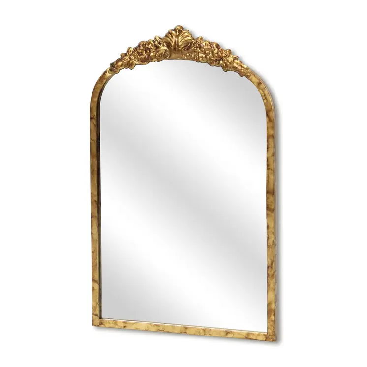 16" Gold Metal Arch Accent Mirror