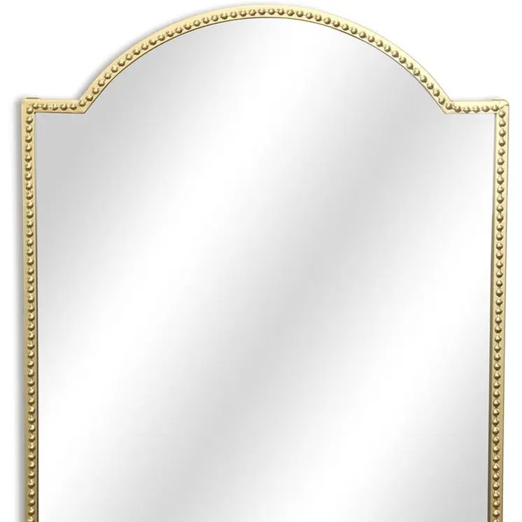32" Gold Metal Beaded Arch Accent Mirror