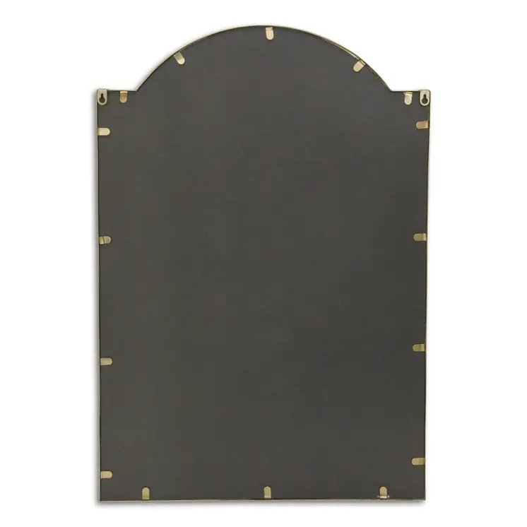 32" Gold Metal Beaded Arch Accent Mirror