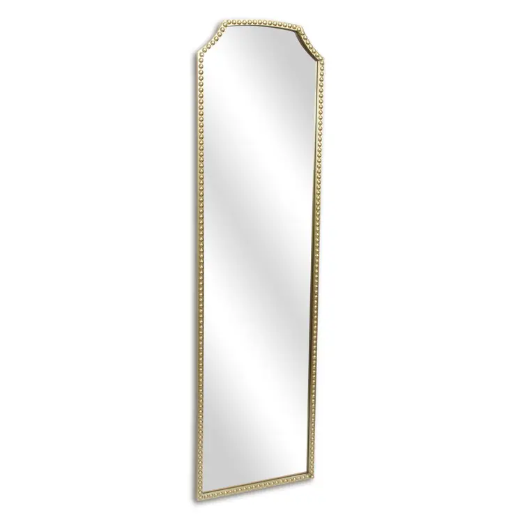 64" Gold Metal Beaded Arch Full Length Hanging Mirror