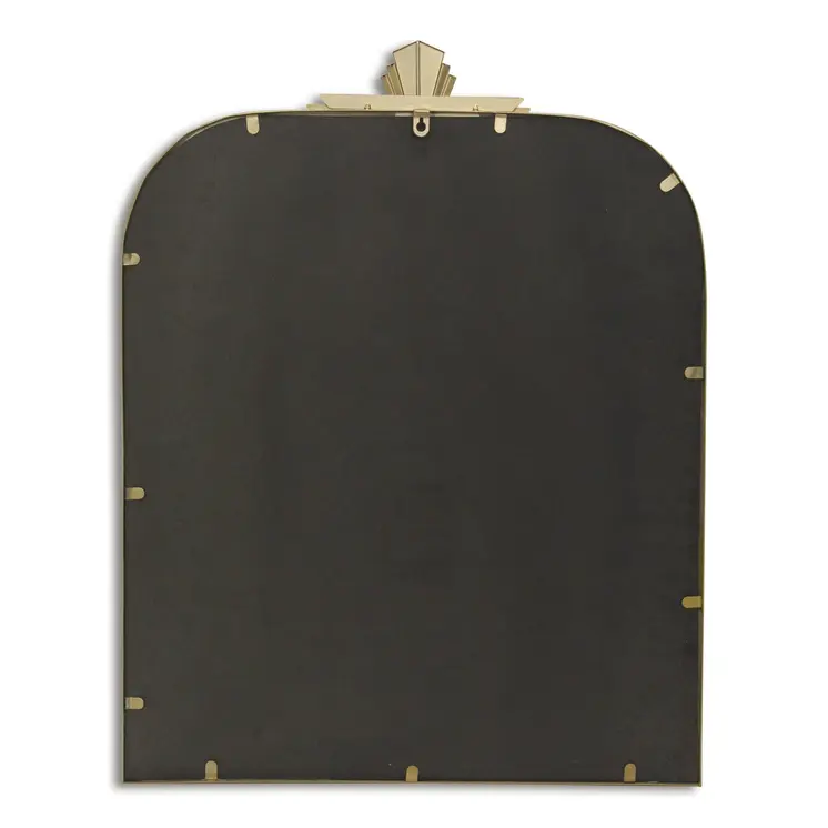 31" Gold Metal Art Deco Arch Accent Mirror