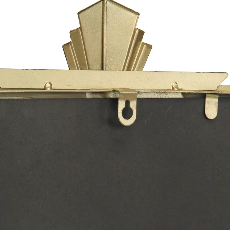 31" Gold Metal Art Deco Arch Accent Mirror