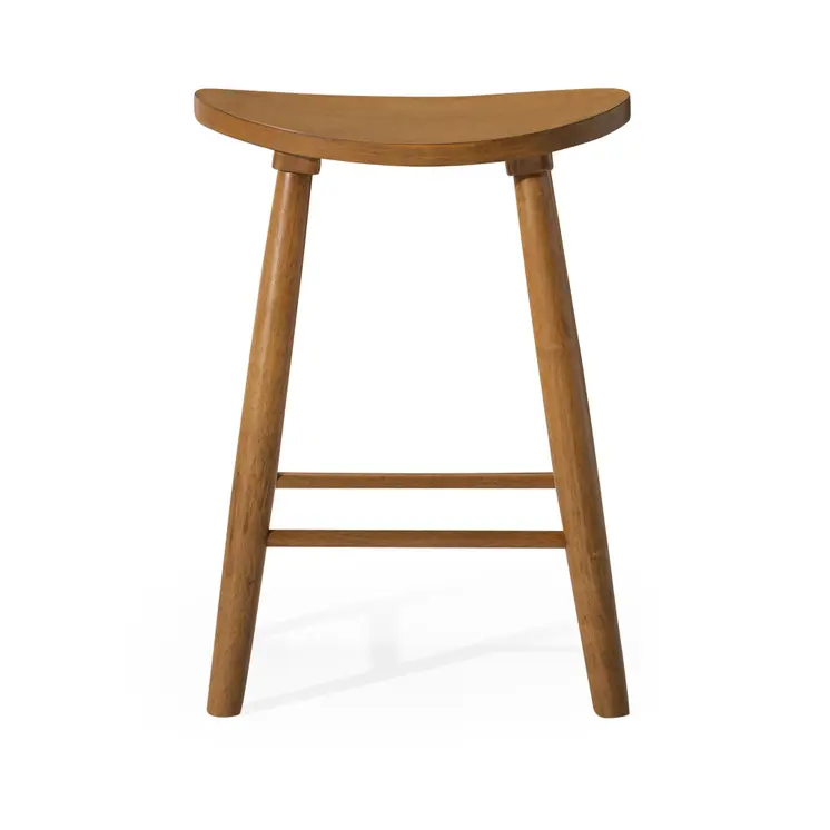 25" Natural Solid Wood Backless Counter Height Bar Chair