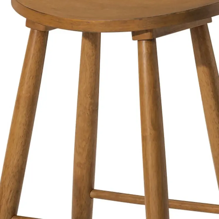 25" Natural Solid Wood Backless Counter Height Bar Chair