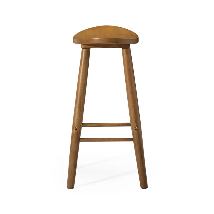 30" Natural Solid Wood Backless Bar Height Bar Chair