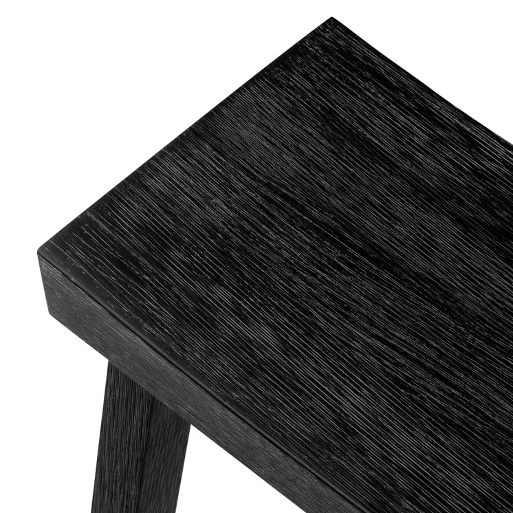 31" Black Solid Wood Backless Bar Height Bar Chair