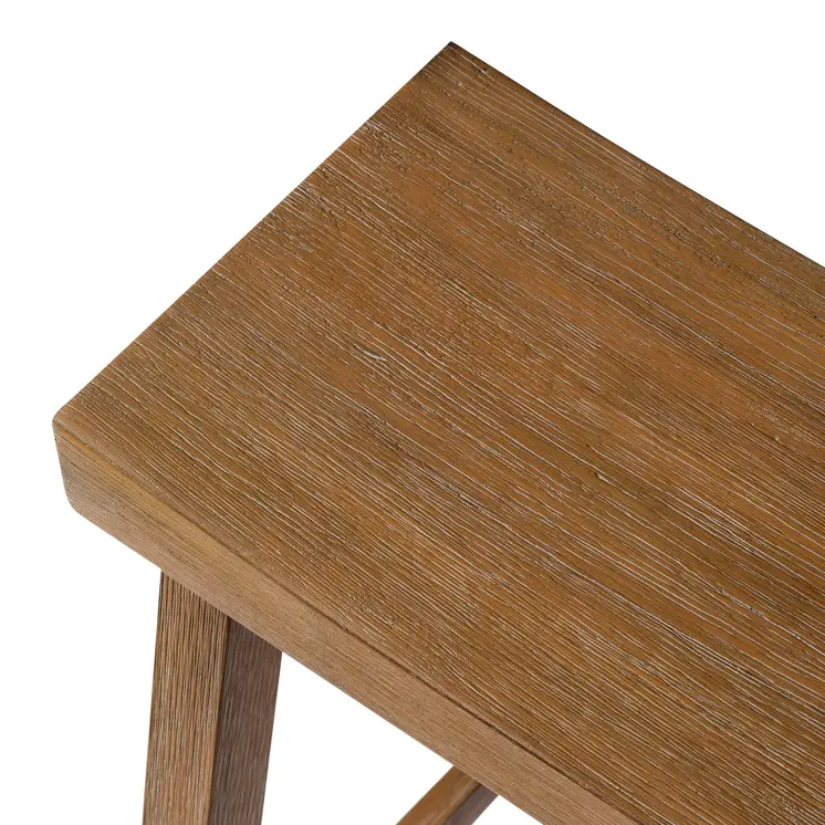 31" Natural Solid Wood Backless Bar Height Bar Chair