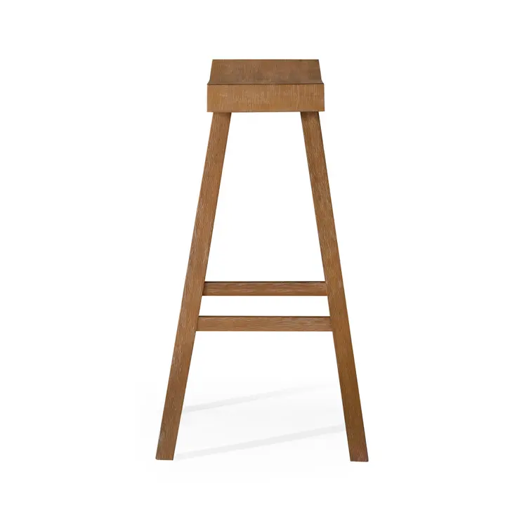 31" Natural Solid Wood Backless Bar Height Bar Chair