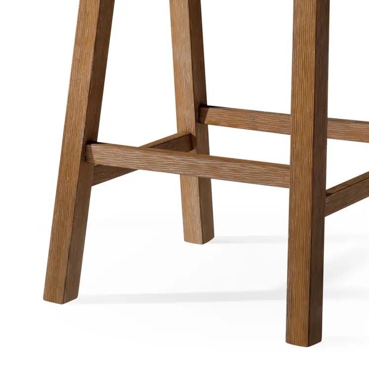 27" Natural Solid Wood Backless Counter Height Bar Chair