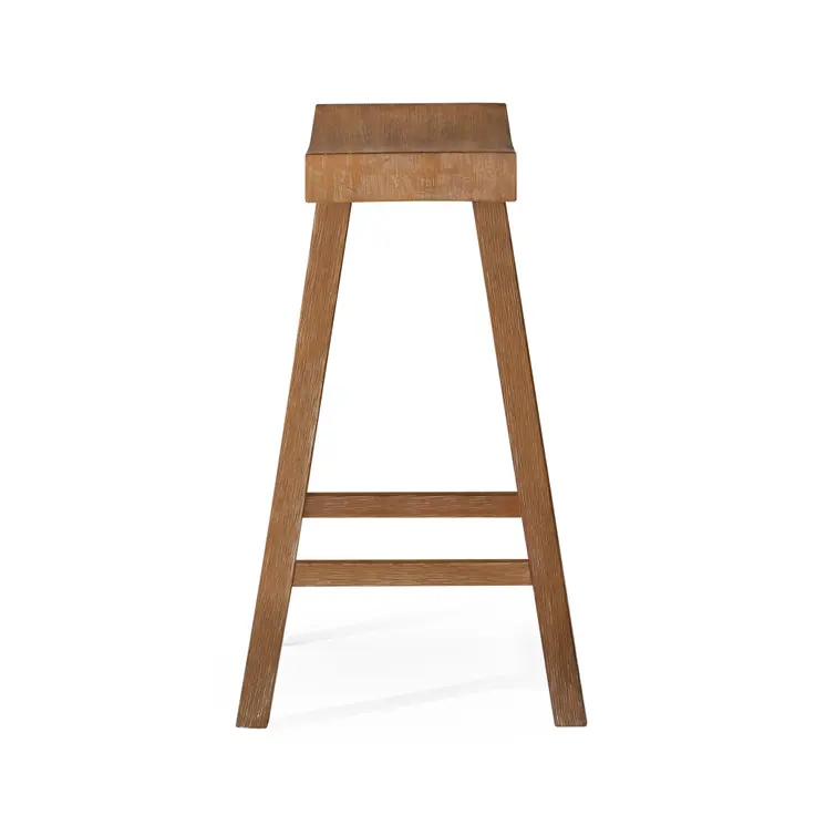 27" Natural Solid Wood Backless Counter Height Bar Chair