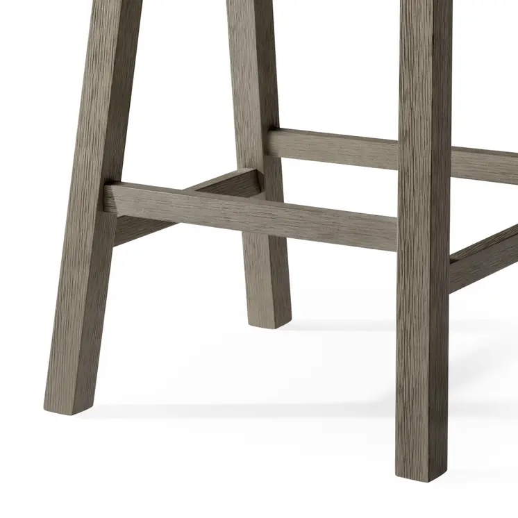 27" Cool Gray Solid Wood Backless Counter Height Bar Chair