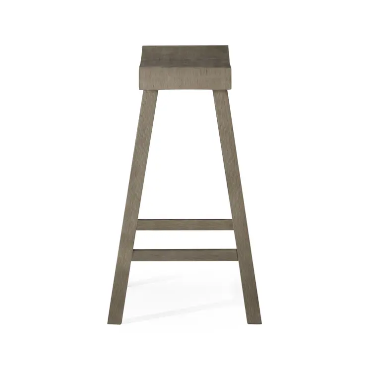 27" Cool Gray Solid Wood Backless Counter Height Bar Chair
