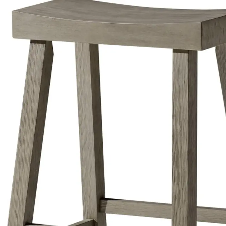 27" Cool Gray Solid Wood Backless Counter Height Bar Chair