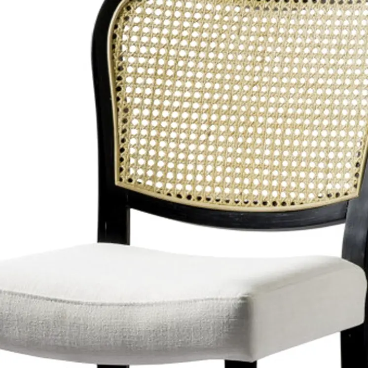 31" White and Black Fabric and Solid Wood Bar Height Bar Chair