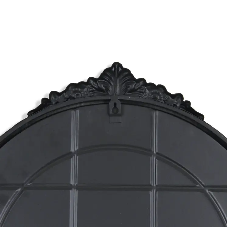 34" Black Metal Arch Accent Mirror