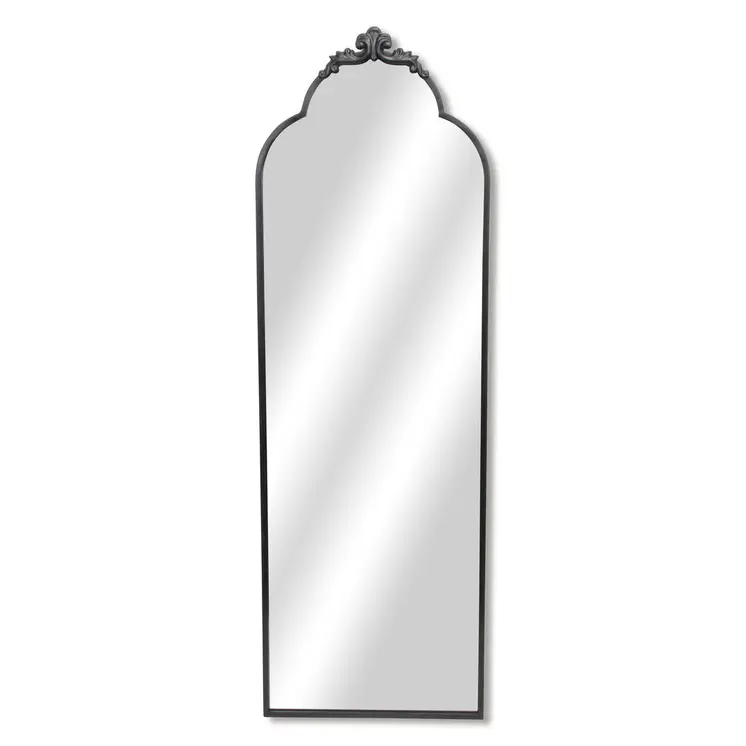 65" Black Metal Arch Full Length Hanging Mirror