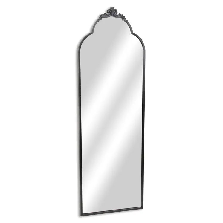 65" Black Metal Arch Full Length Hanging Mirror