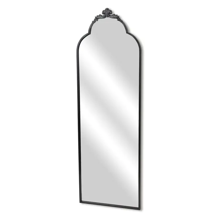 65" Black Metal Arch Full Length Hanging Mirror