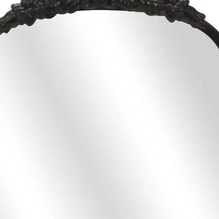 16" Black Metal Arch Accent Mirror