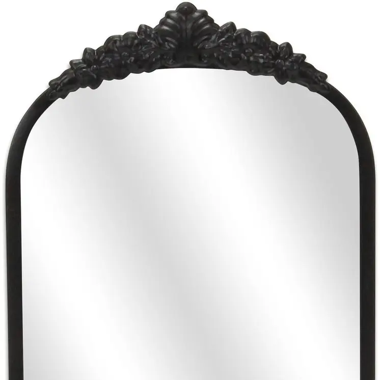 16" Black Metal Arch Accent Mirror
