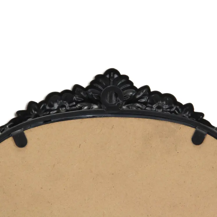 16" Black Metal Arch Accent Mirror