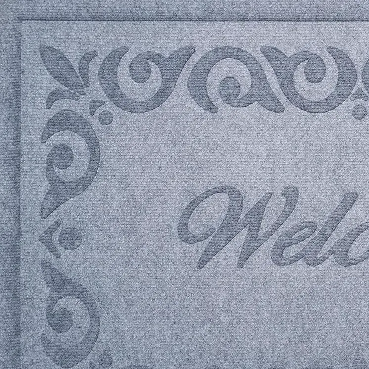 18" X 30" Gray Scrollwork Border Welcome Outdoor Polypropylene Door Mat