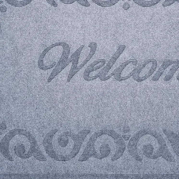 18" X 30" Gray Scrollwork Border Welcome Outdoor Polypropylene Door Mat