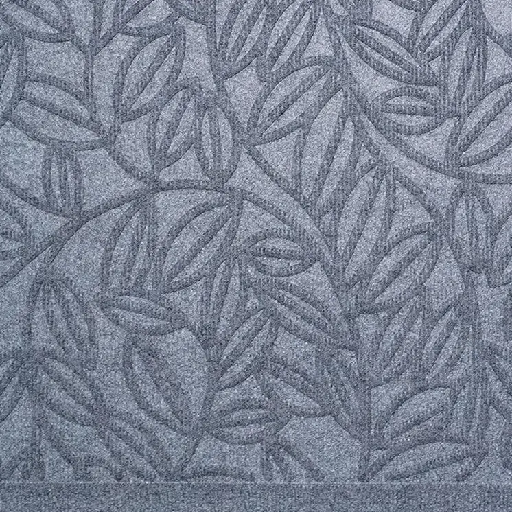 24" X 36" Gray Botanical Leaves Outdoor Polypropylene Door Mat