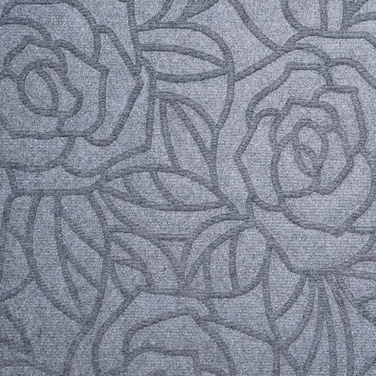24" X 36" Gray Floral Outdoor Polypropylene Door Mat