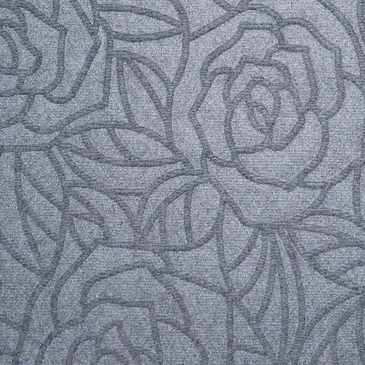 24" X 36" Gray Floral Outdoor Polypropylene Door Mat