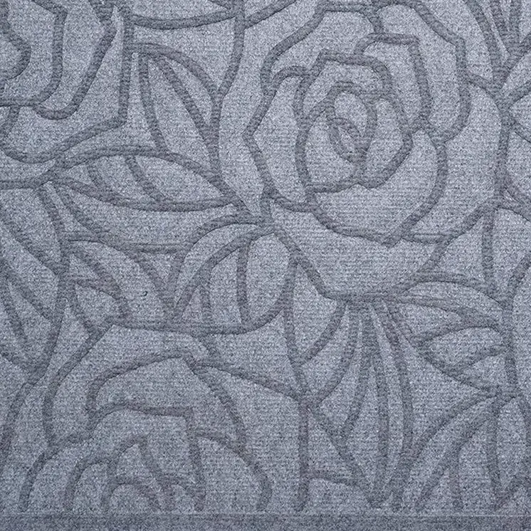 24" X 36" Gray Floral Outdoor Polypropylene Door Mat