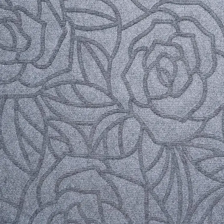 24" X 36" Gray Floral Outdoor Polypropylene Door Mat
