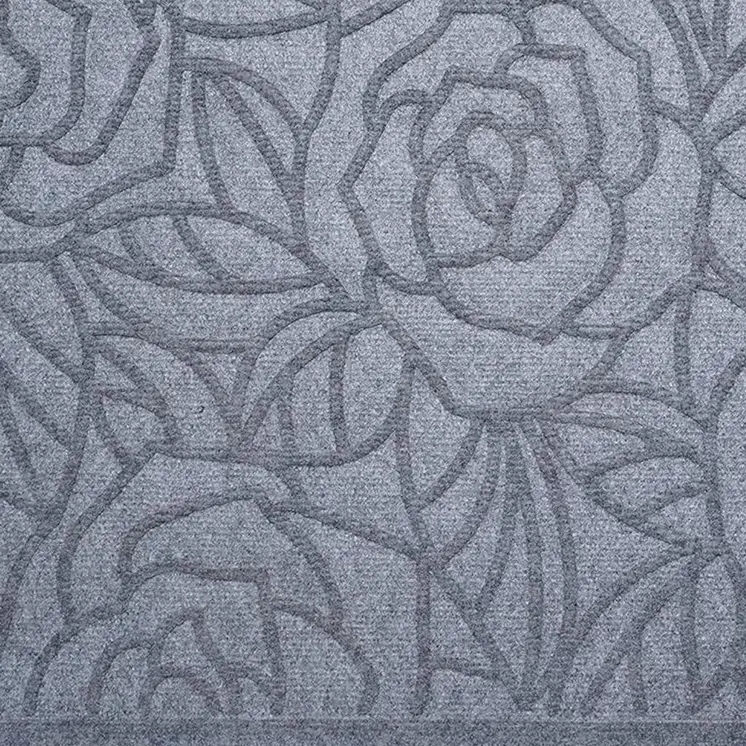 24" X 36" Gray Floral Outdoor Polypropylene Door Mat
