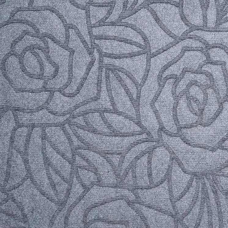 24" X 36" Gray Floral Outdoor Polypropylene Door Mat