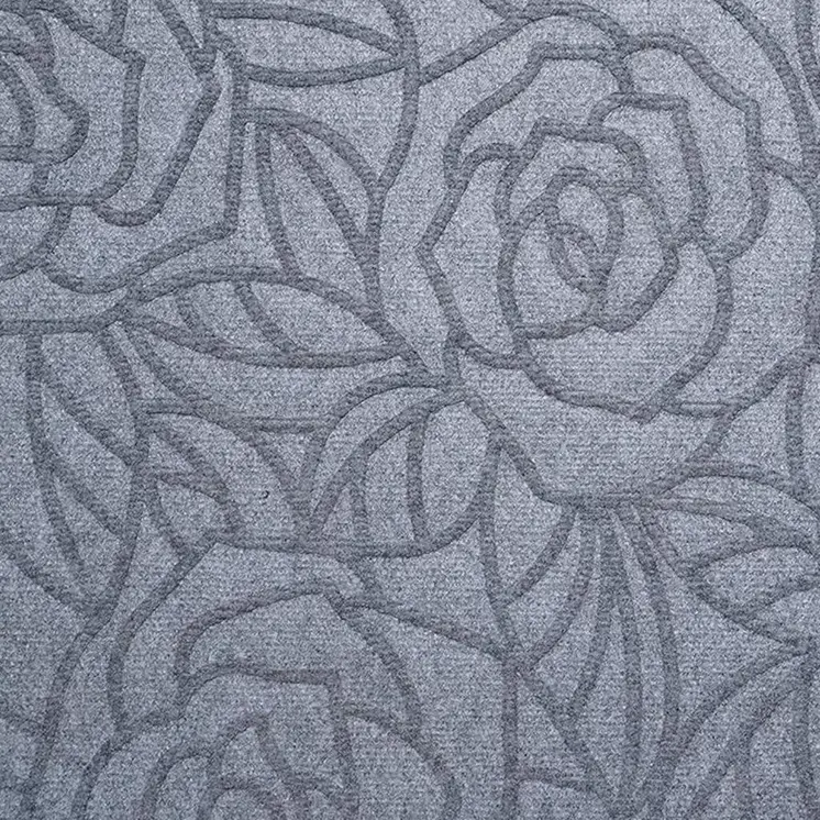 24" X 36" Gray Floral Outdoor Polypropylene Door Mat