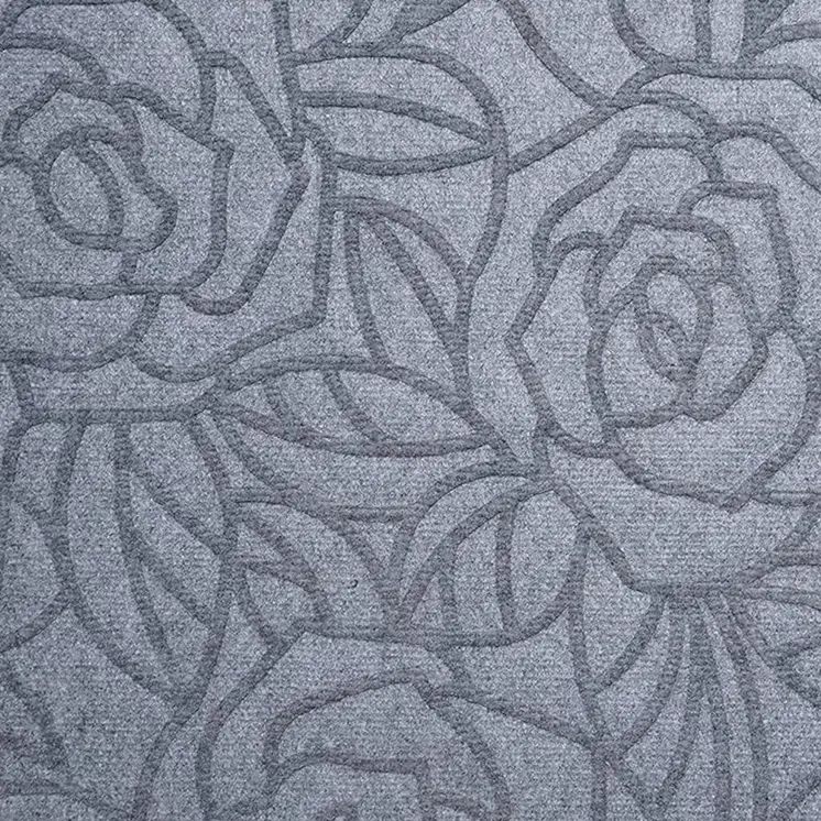 24" X 36" Gray Floral Outdoor Polypropylene Door Mat
