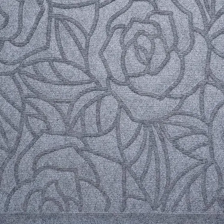 24" X 36" Gray Floral Outdoor Polypropylene Door Mat