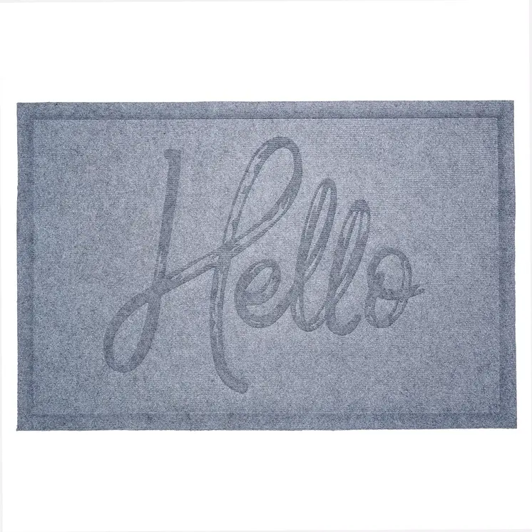 24" X 36" Gray Hello Outdoor Polypropylene Door Mat