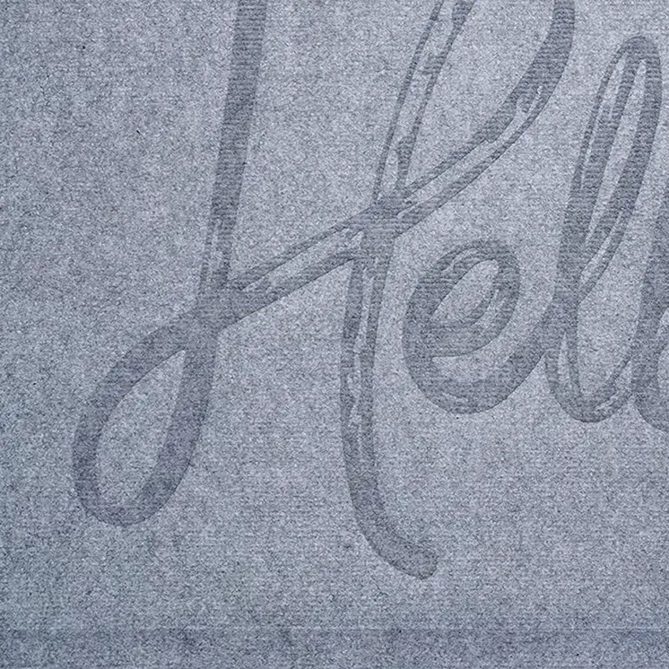 24" X 36" Gray Hello Outdoor Polypropylene Door Mat