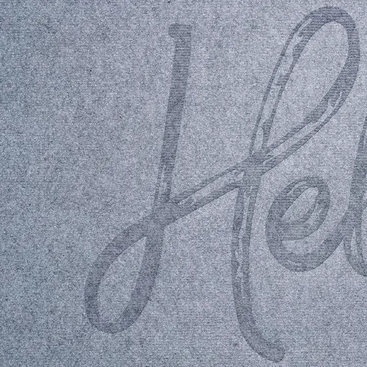 24" X 36" Gray Hello Outdoor Polypropylene Door Mat